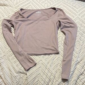 Hollister Women's Dusty Pink Long Sleeve Top